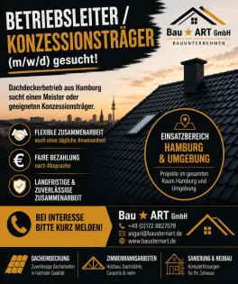 Betriebsleiter / Konzessionsträger Dachdecker oder Zimmerer Gesucht